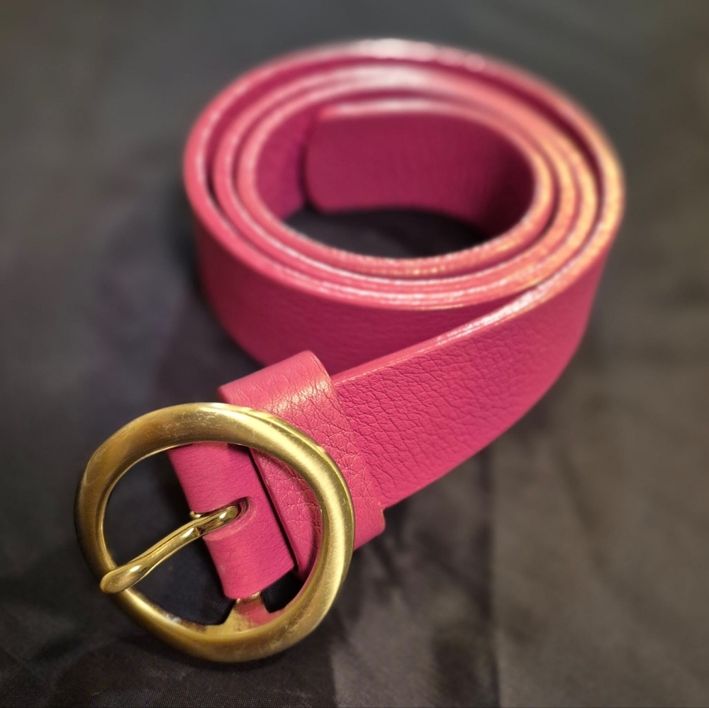 Cole Haan Leather Belt With Solid Brass Buckle